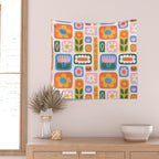 Vintage scandinavian floral art pattern Wall Tapestry Gallery Image 2