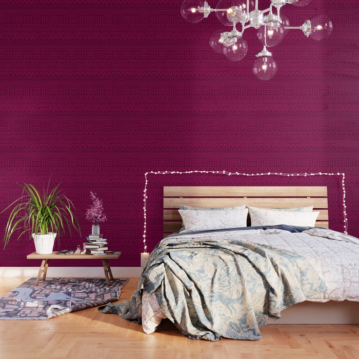 Mud Cloth in Raspberry Wallpaper Gallery Image 3