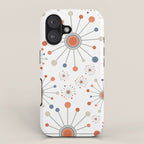 Retro Starburst Mid Century Modern Atomic Stars in Blue Orange Gray Beige iPhone Case Gallery Image 1