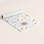 Retro Starburst Mid Century Modern Atomic Stars in Blue Orange Gray Beige Yoga Mat Gallery Image 2