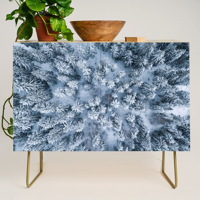 Winter Pine Forest Credenza Gallery Image 1