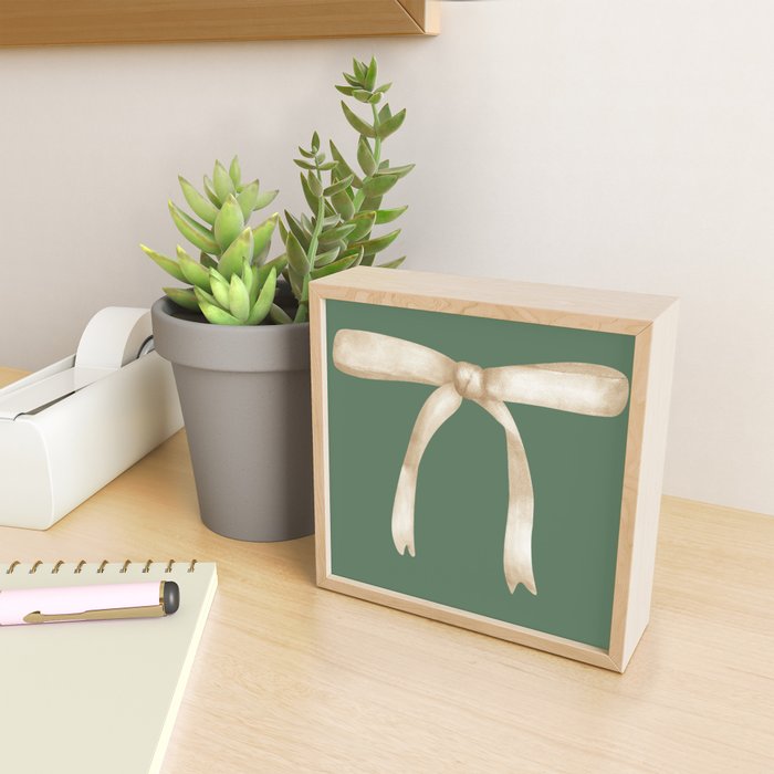 Bows & Ribbons Pattern XXVI Natural Green Mini Art Print Gallery Image 2