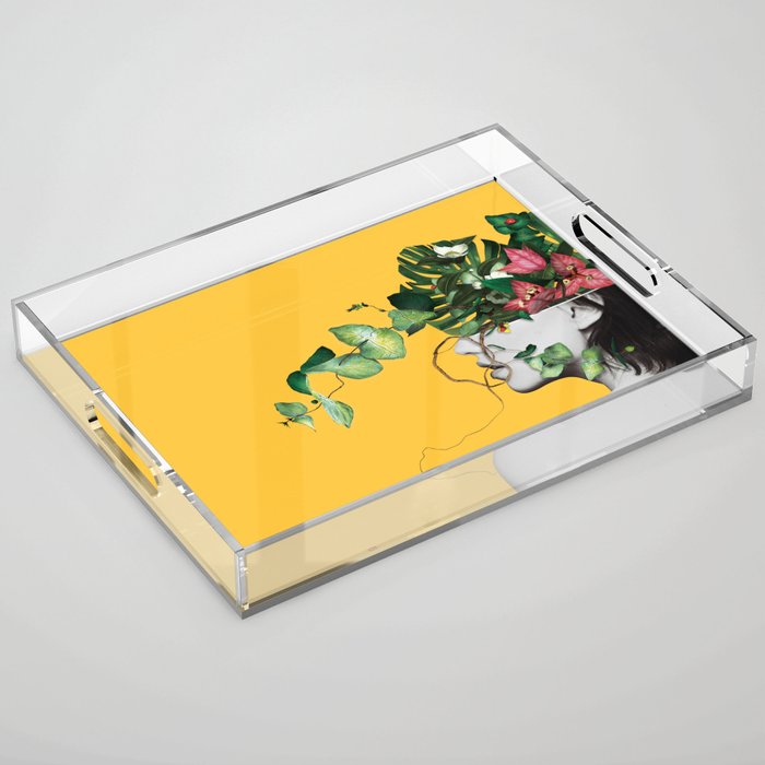 Lady Flowers Acrylic Tray Gallery Image 1