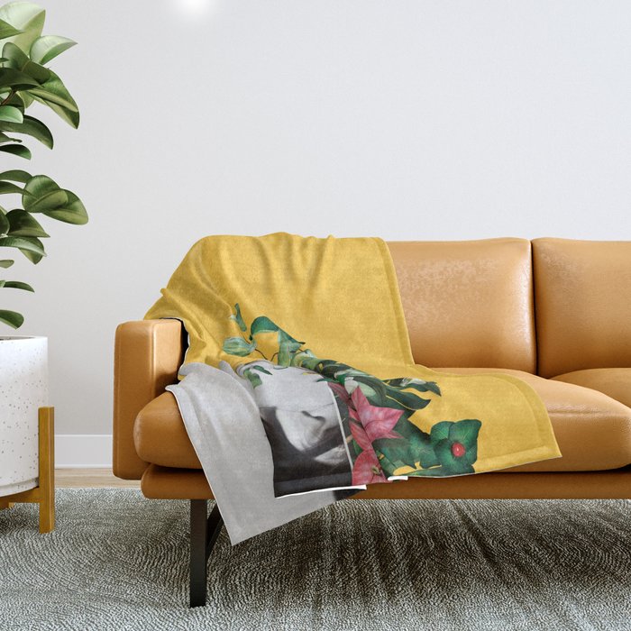 Lady Flowers Throw Blanket Gallery Image 1
