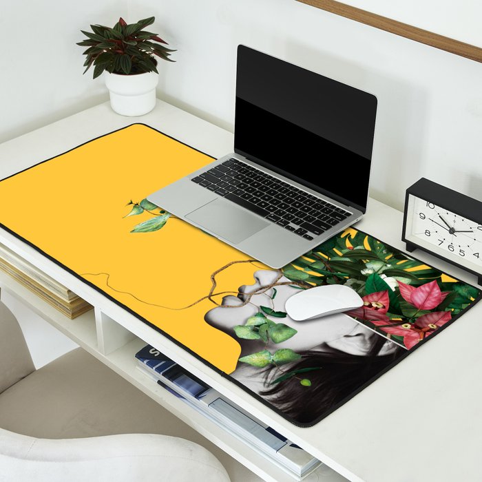Lady Flowers Desk Mat Gallery Image 2