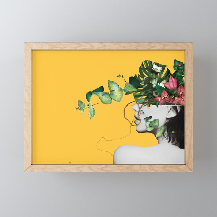 Lady Flowers Mini Art Print Gallery Image 1