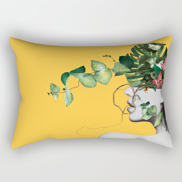 Lady Flowers Rectangular Pillow Gallery Image 2
