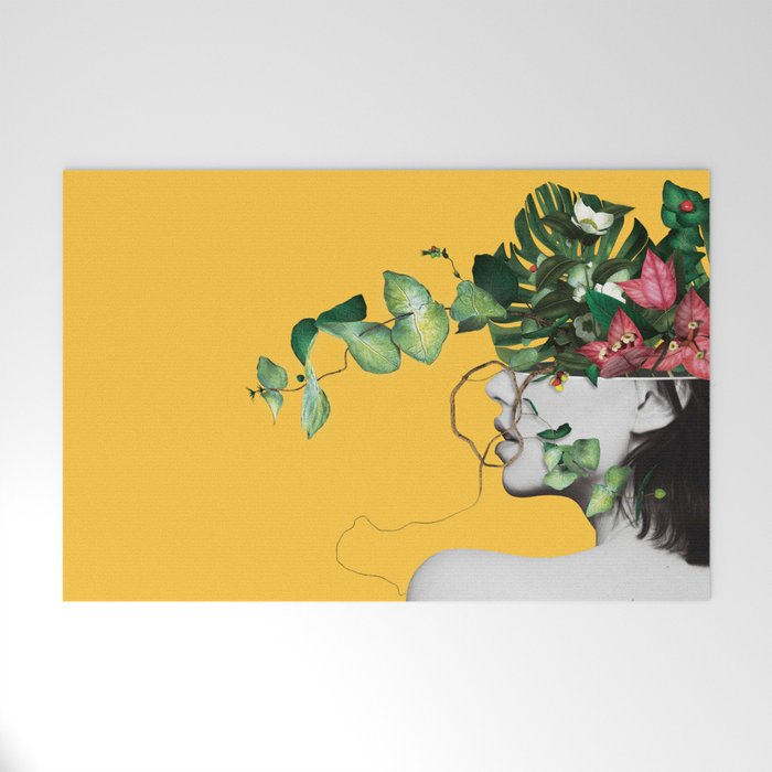 Lady Flowers Welcome Mat Gallery Image 1