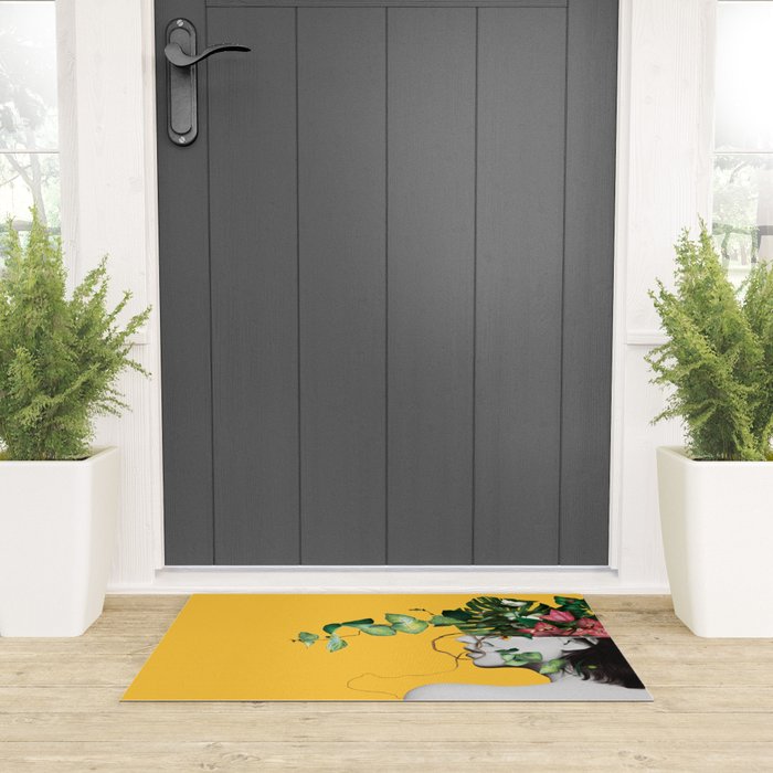 Lady Flowers Welcome Mat Gallery Image 3