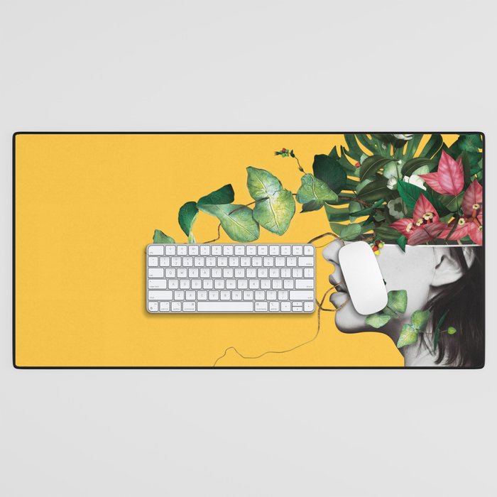 Lady Flowers Desk Mat Gallery Image 1