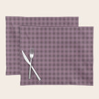 Gingham Check Pattern in Plum Mauve Placemat Gallery Image 1