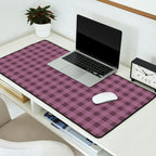 Gingham Check Pattern in Plum Mauve Desk Mat Gallery Image 2