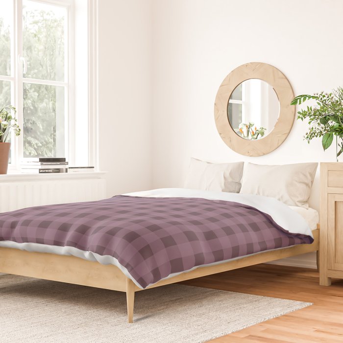 Gingham Check Pattern in Plum Mauve Duvet Cover Gallery Image 2