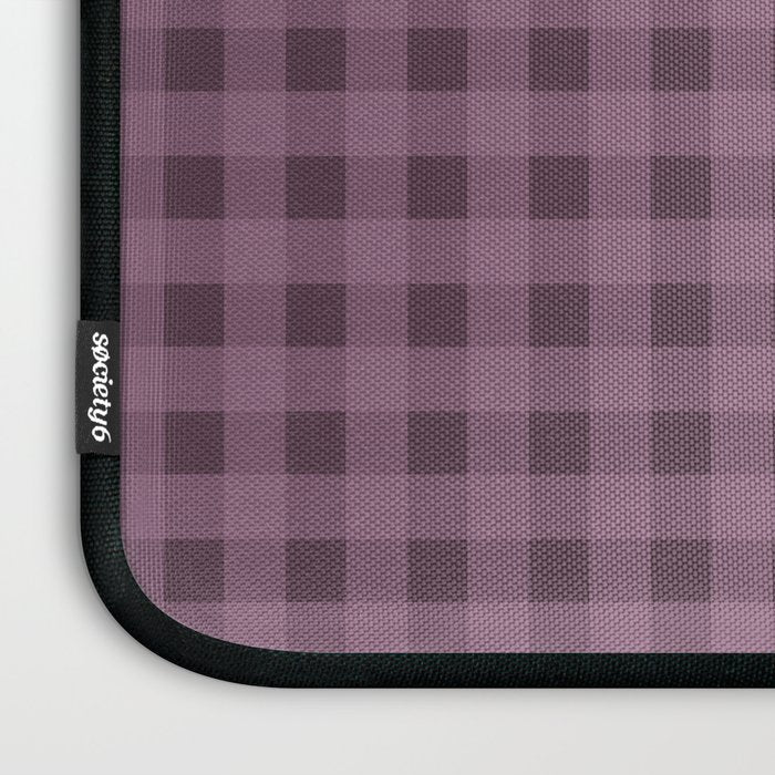 Gingham Check Pattern in Plum Mauve Laptop Sleeve Gallery Image 3