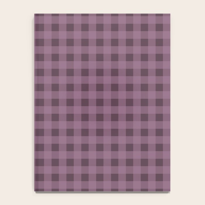 Gingham Check Pattern in Plum Mauve Notebook Gallery Image 4