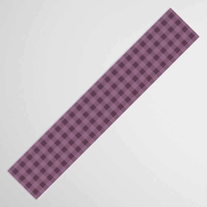 Gingham Check Pattern in Plum Mauve Table Runner Gallery Image 3
