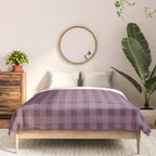 Gingham Check Pattern in Plum Mauve Comforter Gallery Image 3