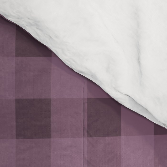 Gingham Check Pattern in Plum Mauve Comforter Gallery Image 4