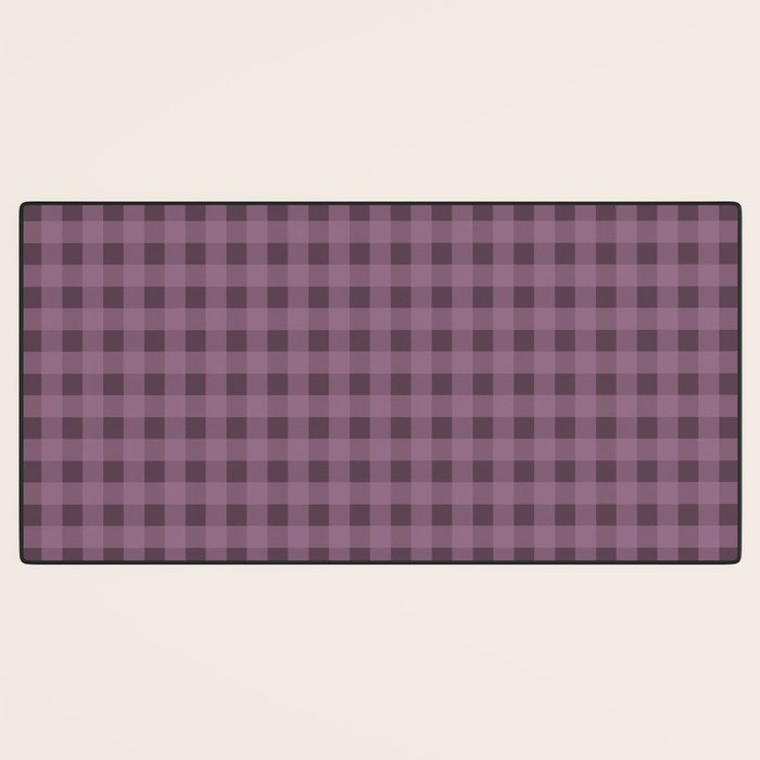Gingham Check Pattern in Plum Mauve Desk Mat Gallery Image 3