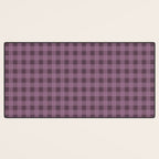 Gingham Check Pattern in Plum Mauve Desk Mat Gallery Image 3