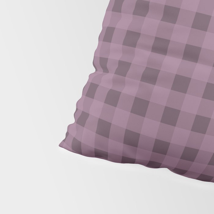 Gingham Check Pattern in Plum Mauve Pillow Sham Gallery Image 4
