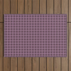 Gingham Check Pattern in Plum Mauve Outdoor Rug Gallery Image 1