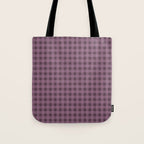Gingham Check Pattern in Plum Mauve Tote Bag Gallery Image 1