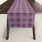 Gingham Check Pattern in Plum Mauve Table Runner Gallery Image 1