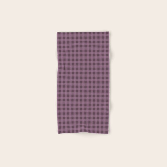 Gingham Check Pattern in Plum Mauve Bath Towel Gallery Image 1