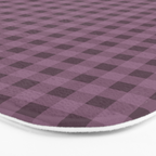 Gingham Check Pattern in Plum Mauve Bath Mat Gallery Image 3