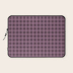 Gingham Check Pattern in Plum Mauve Laptop Sleeve Gallery Image 1