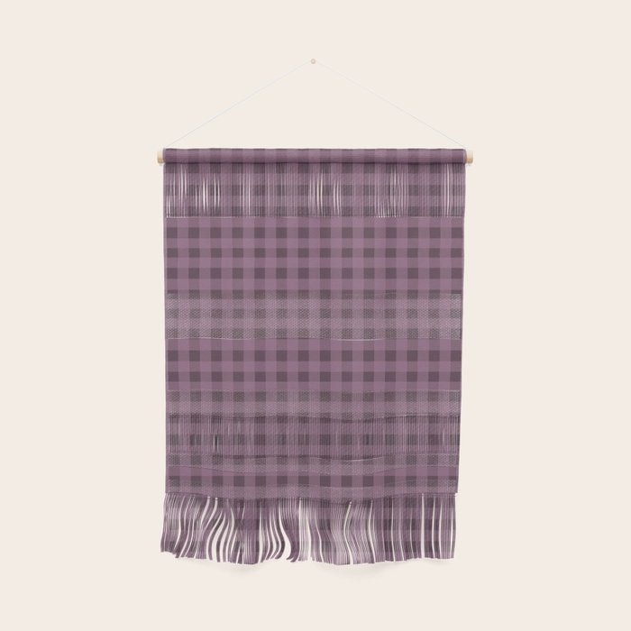 Gingham Check Pattern in Plum Mauve Wall Hanging Gallery Image 1