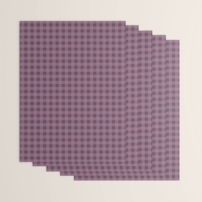 Gingham Check Pattern in Plum Mauve Wrapping Paper Gallery Image 3
