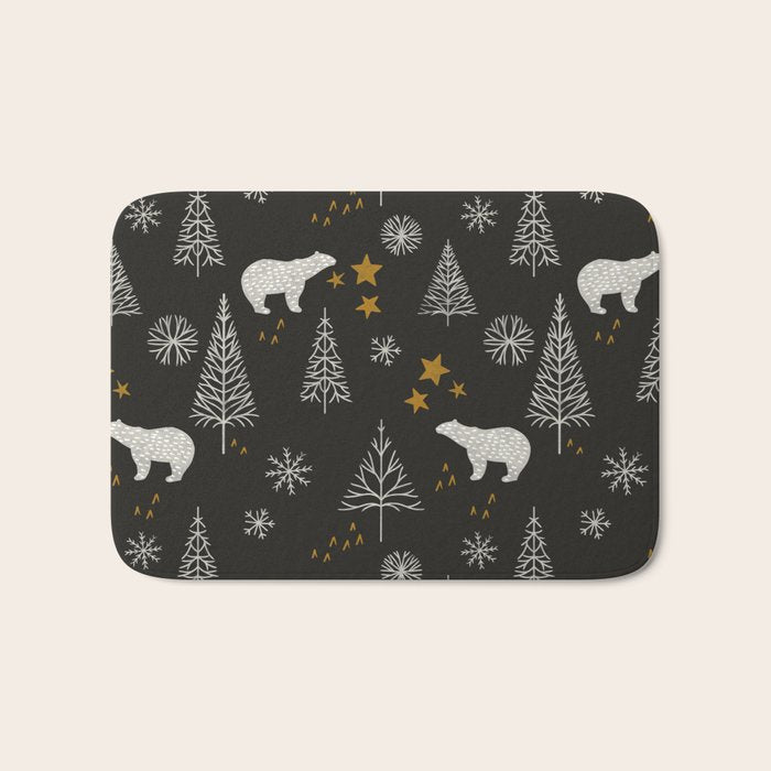Modern Dark Christmas  Bath Mat Gallery Image 1