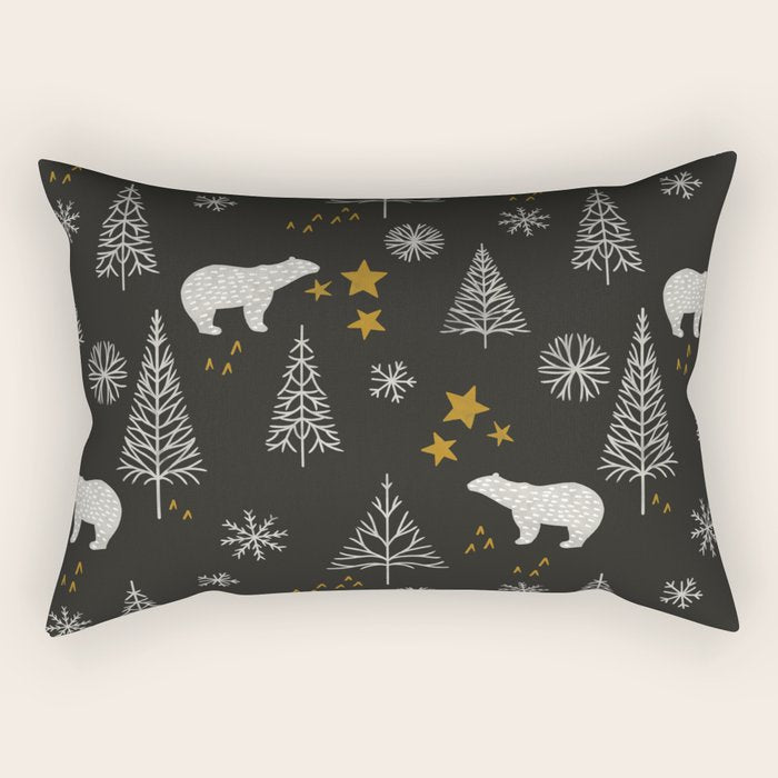 Modern Dark Christmas  Rectangular Pillow Gallery Image 1