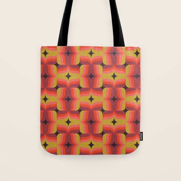 Retro Crimson Ceramic Tote Bag Gallery Image 1
