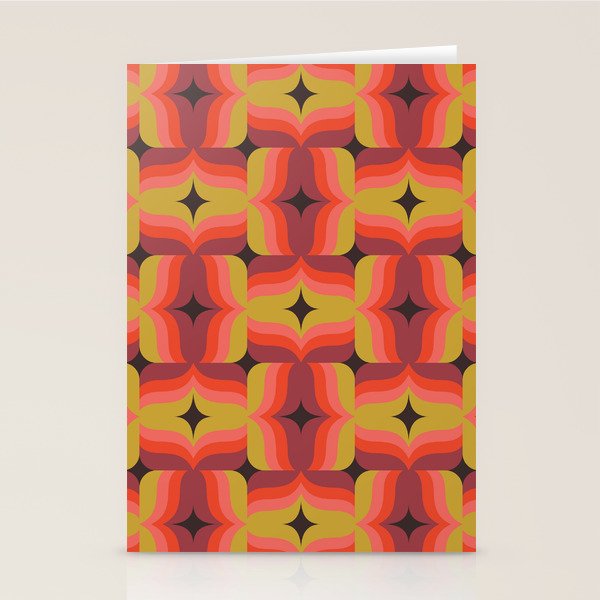 Retro Crimson Ceramic Stationery Card Gallery Image 2
