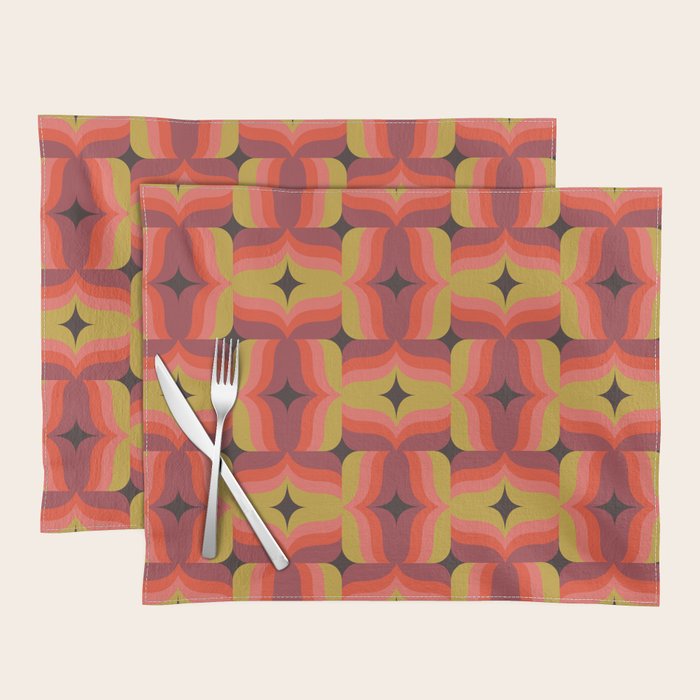 Retro Crimson Ceramic Placemat Gallery Image 1