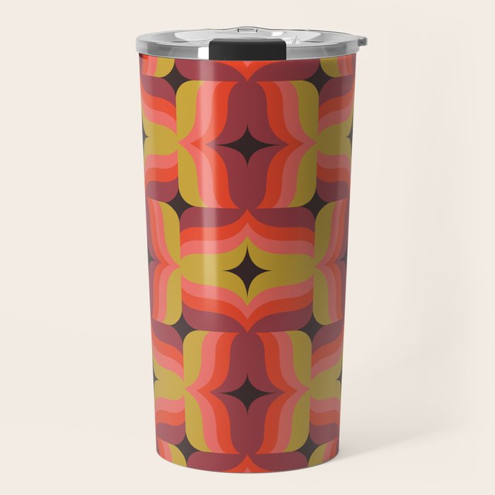 Retro Crimson Ceramic Travel Mug Gallery Image 1