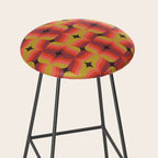Retro Crimson Ceramic Stool Gallery Image 2