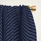 Elysian XII Navy Blue Window Curtain Gallery Image 2