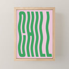 Chill Pink and Green Wavey Mini Art Print Gallery Image 1