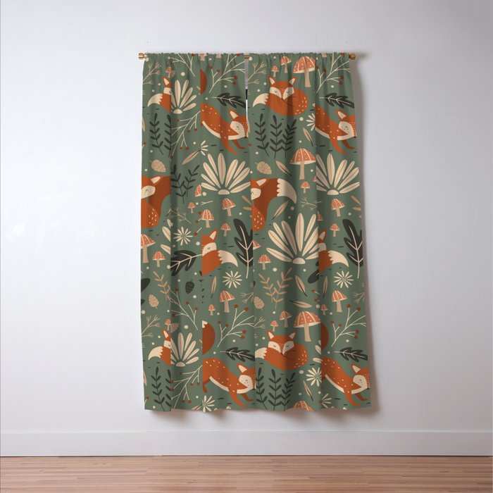 Wild Foxes Window Curtain Gallery Image 3