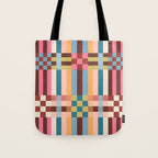 Woven Checks and Stripes Multicolored Tote Bag Gallery Image 1