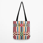 Woven Checks and Stripes Multicolored Tote Bag Gallery Image 2