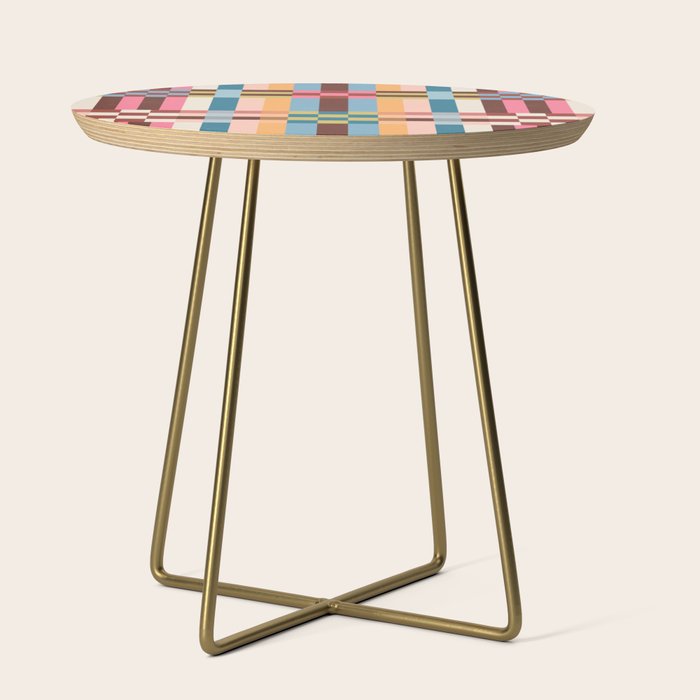 Woven Checks and Stripes Multicolored Side Table Gallery Image 1