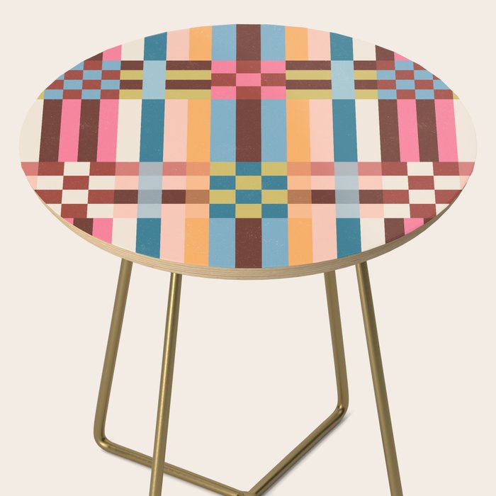 Woven Checks and Stripes Multicolored Side Table Gallery Image 2