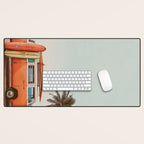 Surf Van I - Vintage Coastal Adventure Print Desk Mat Gallery Image 1