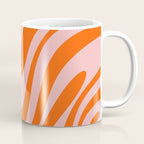 Groovy Abstract Retro Contemporary Wavy Loops Pattern Orange Blush Coffee Mug Gallery Image 1