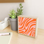 Groovy Abstract Retro Contemporary Wavy Loops Pattern Orange Blush Mini Art Print Gallery Image 2